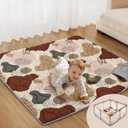 Blissful Diary Baby Play Mats for Floor, 47x47 Playpen Mat, Thicker Cushioning Padding Foam Playmat for Baby and Toddlers Infants, Non-Slip & Machine Washable, Boho Design