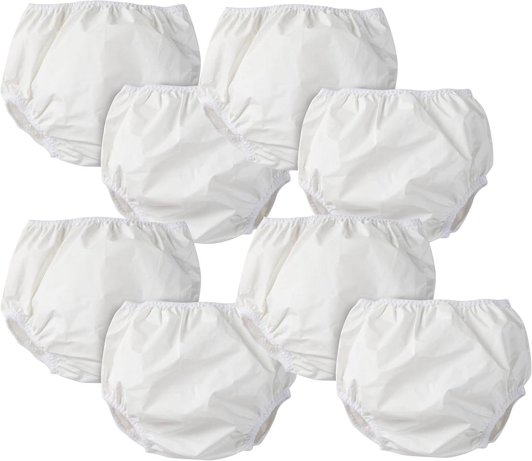 Gerber Unisex-Baby Toddler 8 Pack Waterproof Diaper Cover (White, Medium)