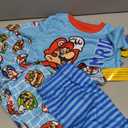 Super Mario 4 Piece Pajama Set - Boys PJs Tight Fit Short Sleeve, Shorts & Pants - Kids Sleepwear Set - Official License (Blue, Size 8Y)