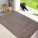 PURRUGS Dirt Trapping Door Mat 32" x 47", Non-Slip/Skid Machine Washable Entryway Rug, Dog Doormat, Super Absorbent Welcome Mat for Muddy Wet Shoes and Paws, Grayish Brown