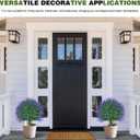 Set of 2 Artificial Lavender Boxwood Topiary Ball Trees with Ground Spike, 26 Inches UV Resistant Fake Evergreen Plant Bushes Shrubs, for Indoor Outdoor Front Porch Garden (Lavander)