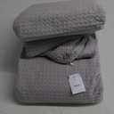 Bedsure Cooling Cotton Waffle King Size Blanket - Lightweight Breathable Summer Blanket of Rayon Derived from Bamboo for Hot Sleepers, Luxury Throws for Bed, Couch and Sofa, Grey, 104x90 Inches