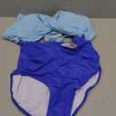 Eomenie Women's One Piece Swimsuit Tummy Control Slimming Bathing Suit Cutout Tie Knot Swimwear (X-Large, Blue Color Block)