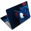 SUPERDANT Cartoon Cat Laptop Skin Sticker Decal Winking Blue Cat Universal Laptop Skin 12 13 13.3 14 15 15.4 15.6 Inches Vinyl Stickers Removable Notebook Personalized Protector Dark Blue