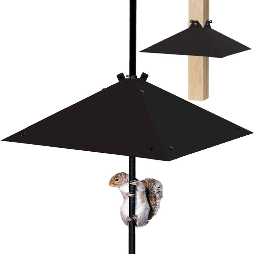21 Inch Metal Squirrel BaffleAdjustable Opening Size for Up to 4x4 Wide Wooden Post,Squirrel Baffle for Bird Feeders Without Removing Bird Feeder Poles Or Shepherd's Hooks.