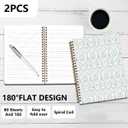 2 x 2 Pcs Floral Spiral Notebook, Cute Coquette Preppy Spiral Notebook for Women Friends Girls, 160 Pages Trendy Hardcover Journaling Notebooks for Business Writing Travel Home Office Aesthetic Notebooks