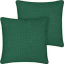 Pack of 2 Outdoor Throw Pillows 18x18 Inch, Water-Repellent & Fade Resistant Patio Pillows with Inserts, All Weather Decor for Patio Furniture Garden Couch Poolside, Green