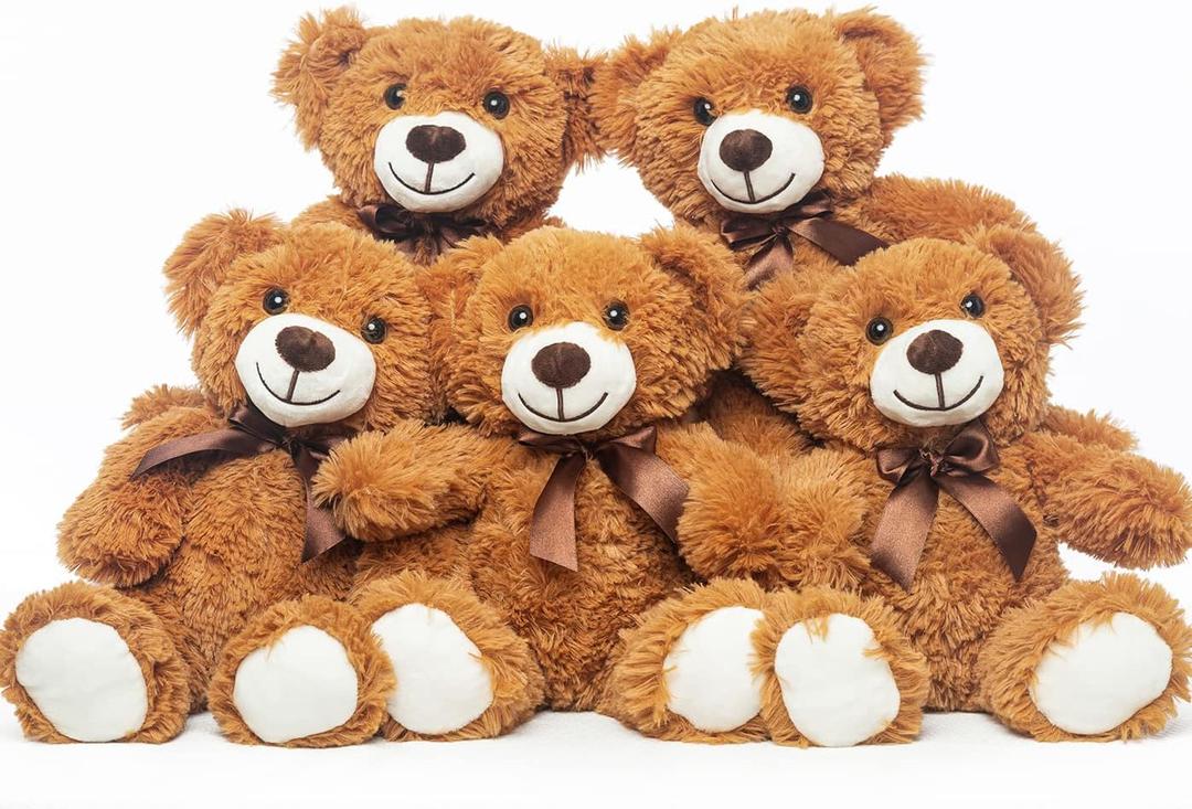 Teddy Bears Bulk 5 Packs Teddy Bear Stuffed Animals Plush Toys Gift for Kid Girlfriend,13.5 Inches Stuffed Bears for Christmas Valentines Day Birthday Wedding Party