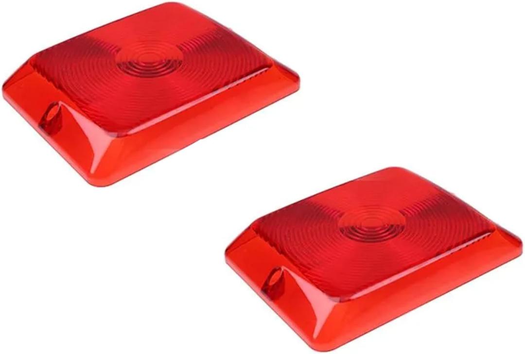 YIHETOP 2X Red Tail Light Lens 34-84-010 3484010 Compatible For Bargman 84 85 86 Series Replacement