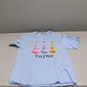 Girl Retro Taylor First Name Personalized Groovy 80's T-Shirt, Size L (blue)