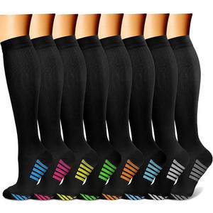 CHARMKING Compression Socks for Women & Men Circulation (8 Pairs) 15-20 mmHg is Best Support for Athletic Running,Cycling (Large-X-Large, 29 Grey/Blue/Pink/Yellow/Purple)