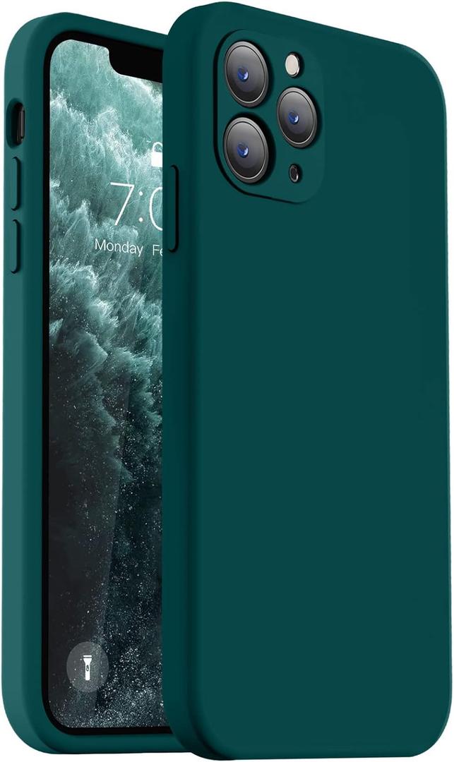 Vooii Compatible with iPhone 11 Pro Max Case, Upgraded Liquid Silicone with [Flat Edges] [Camera Protection] [Soft Anti-Scratch Microfiber Lining] Phone Case for iPhone 11 Pro Max - Teal