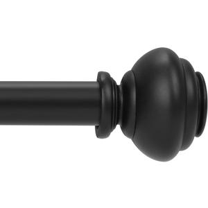 MERJULAN 1 Inch Black Curtain Rods for windows,Heavy Duty Curtain Rods for Windows 28 to 48 Inch, Standard Decorative Window Curtain Rod Set with Brackets for bathroom Kitchen Bedroom Window