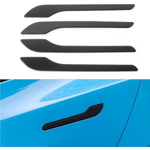 Fit Tesla Model 3(Highland) and Modle Y(Juniper) 2017-2025 Door Handle Decoration Cover,for Car Door Handle Sills Protection Wrap Accessories 4Pcs (Matte Black)