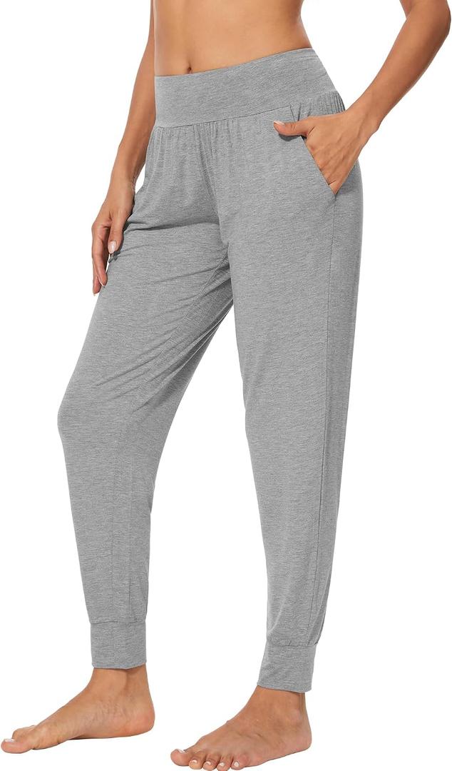 WiWi Women's Viscose from Bamboo Joggers Super Soft Pajama Pants Yoga Bottoms Cooling Lounge Sweatpants (Green, S)