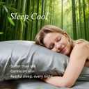 Queen Pillow Cases, Derived from Bamboo Viscose, Cooling Pillowcases, Breathable & Wicking Pillow Covers for Hot Sleepers, Envelope Closure, Light Grey, 2 Pack, 20x30IN
