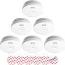 SITERLINK Smoke Detectors 10 Year Battery Operated,UL217-9th Listed Smoke Alarm with Test-Silence Button,Photoelectric Sensor Fire Alarms Smoke Detectors with LED Lights for Home, GS525A (6 Pack)