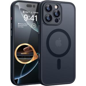 CANSHN Magnetic & Camera Control Compatible with iPhone 16 Pro Max Case, [Full Camera Protection] [Compatible with Magsafe] [Translucent Matte] Shockproof Protective Phone Cover 6.9 Inch - Black