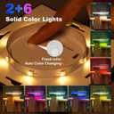 APONUO Solar Post Cap Lights Color Changing 12 Pack - RGB 8 Solid & Gradient Colors, IP65 Waterproof, for 4x4 5x5 6x6 Wood Vinyl Fences, Deck, Patio, Yard (Black)