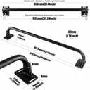 Heavy Duty Wall Mounted Pull Up Bar with 8mm Thick Steel Plates & Heavy-Duty Carabiner, Strength Training Bar for Home Gym, Garage and Indoor Workout
