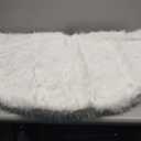 AOGU 48 Inch Faux Fur Christmas Tree Skirt White Plush Skirt for Merry Christmas Party Christmas Tree Decoration
