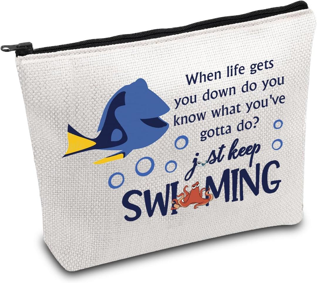 FOTAP Dory Lover Cosmetic Bag - Movie Character Gift for Dory Fans - Ocean Animal Gift (Keep Swimming)