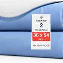 2 Pack 36" x 54" Super Large Waterproof Incontinence Bed Pads - Quick Drying Washable and Reusable Underpads for Kid, Adult, Elderly, Dog and Pet, Pee Mattress Protective Pad for Bed Couch Sofa Floor