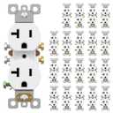 AIDA 20 Amps Outlets Duplex Electrical Receptacle Outlets, Electrical Outlet, 20Amp 125V Heavy-Duty Wall Outlet, Residential, 3-Wire, Self-Grounding, UL Listed, Side Wire (20 Pack, White)