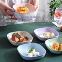 6 PCS 5.7inch/14.5cm Square Lightweight Wheat Straw Plates, Deep Dinner Dishes, Camping Dinnerware for Serving pasta fruit(Blue)