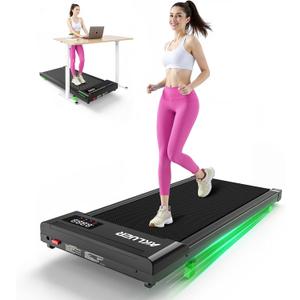 Akluer Walking Pad Treadmill, Portable Under Desk Treadmill 330lbs Capacity, Compact Treadmills Mini Walking Pad, 2.5HP Portable Treadmills with Remote Control, for Home Office Small Space (Dark black)