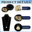 Landical 12 Pcs Soccer Championship Rings Soccer Champion Trophy Rings Sport Ball Award Gift Prize with Display Neck Chain and Stand for Tournament or Champion Winner