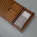 XcE Bamboo Bathtub Caddy Tray - Expandable to 41 Inches with Book Stand, Soap Holder & Anti-Slip Pads for Luxury Bath Spa, Brown