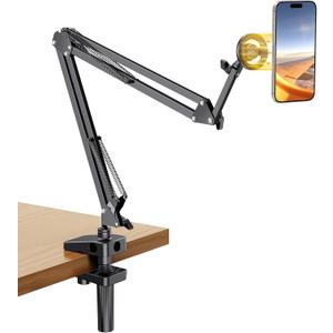 UGREEN Phone Desk Mount for Bed Magnetic iPhone Holder for Magsafe Upgraded Sturdy Arm Gooseneck Compatible with iPhone 17 Air 16 15 14 13 12 Pro Max, Overhead Cell Phone Stand