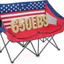 ARROWHEAD OUTDOOR Portable Folding Double Duo Camping Chair Loveseat w/ 2 Cup & Wine Glass Holder, Carrying Bag, Supports up to 500lbs, X-Large