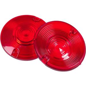 XLTOK 2 Pcs Turn Signal Light Lens Covers 3 1/ 4 Inch Compatible with Harley Touring Road Glide Road King Electra Glide Heritage Softail(Red)