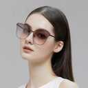 Trendy Cateye Aviator Gradient Sunglasses For Women Men Vintage Metal Sun Glasses