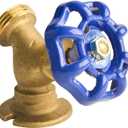 HYDRO MASTER Brass Garden Valve 1/2" FNPT x 3/4" MNH Fit Most Garden Hoses