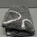 OLANLY Dog Door Mat for Muddy Paws 36x24, Paw Print Design, Absorbs Moisture and Dirt, Absorbent Non-Slip Washable Doormat, Quick Dry Chenille Mud Mat, Entry Indoor Entryway Carpet, Grey and White