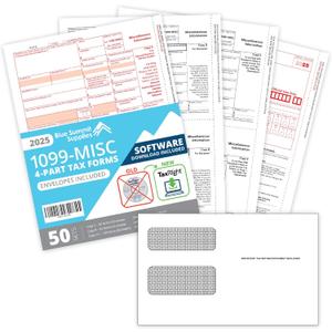 2025 1099 MISC Forms with TaxRight Software (Formerly Known as TFP), 50 Vendor Kit of Laser Forms, Designed for QuickBooks, TaxRight Download and 50 Self Seal Envelopes Included