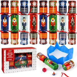 JOYIN 8 Pack Christmas Party Favor Non-Snap Nutcrackers Design Party Table Favors with Holiday Party Favor Supplies for Kids and Adults, Christmas Parties, Dinners and Holidays