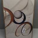 OIQArtOIQ 3 Piece Large Abstract Canvas Wall Art For Living Room Brown and Black Circles Lines Geometric Framed Wall Art Modern Minimalist Art Prints Artwork For Bedroom Office Dining Room 12x16 in