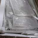 Lufeiya Small White Computer Desk with Fabric Drawers for Home Office Bedroom, 40 Inch Vanity Desk with Drawer Storage and Side Pouch, Study Writing Table, White