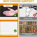 Gartist 1/2inch 16"x50' Chicken Wire Fencing Roll, Galvanized Hardware Cloth, 19Ga Hot-Dip Welded Preventing Snakes, Raccoons and Foxes