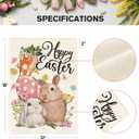 3 x AVOIN colorlife Happy Easter Garden Flag 12x18 Inch Double Sided Outside, Bunny Rabbit Carrot and Easter Egg Yard Outdoor Flag