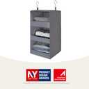 GRANNY SAYS 3-Shelf Hanging Closet Organizer and Storage, Collapsible Hanging Closet Shelves, Hanging Organizer for Closet & RV, Gray, 29 " H X 12" W X 12" D, 1-Pack