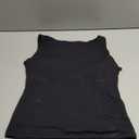 SUUKSESS Women Padded Open Back Boat Neck Tank Tops Double Lined Basic Shirts (Large, Black)