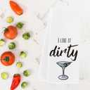 2 x Funny Dirty Martini Gift Martini Dish Towel DirtyMartini Cocktail Lovers Hand Towel Tea Towel for Home Kitchen Bar Decor