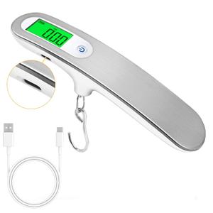 Rechargeable Luggage Scale with Hook & Type-C Port - Portable, Digital, High-Precision, and Ideal for Backpacks, Suitcases, and Carry-Ons - Up to 110lb/50kg Capacity -Hook