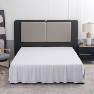TSUTOMI Bed Skirt King Size Ruffled Bed Skirt with Split Corners, 14 Inch Drop Dust Ruffle Bed Skirts with Platform, Gathered Style, 100% Microfiber, White