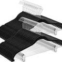 Cozymood Velvet Pant Hangers 36 Packs Ultra Thin Hangers with Clips Non Slip Velvet Skirt Hanger Space Saving Clothes Hanger with Clips for Pants, Skirts, Jeans, Shorts (Black)